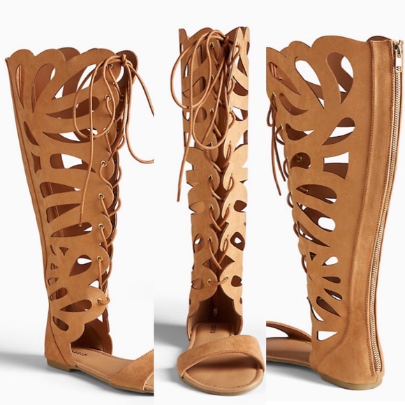 torrid Shoes - TORRID LACE UP PLUS WIDE CALF GLADIATOR SANDALS 10